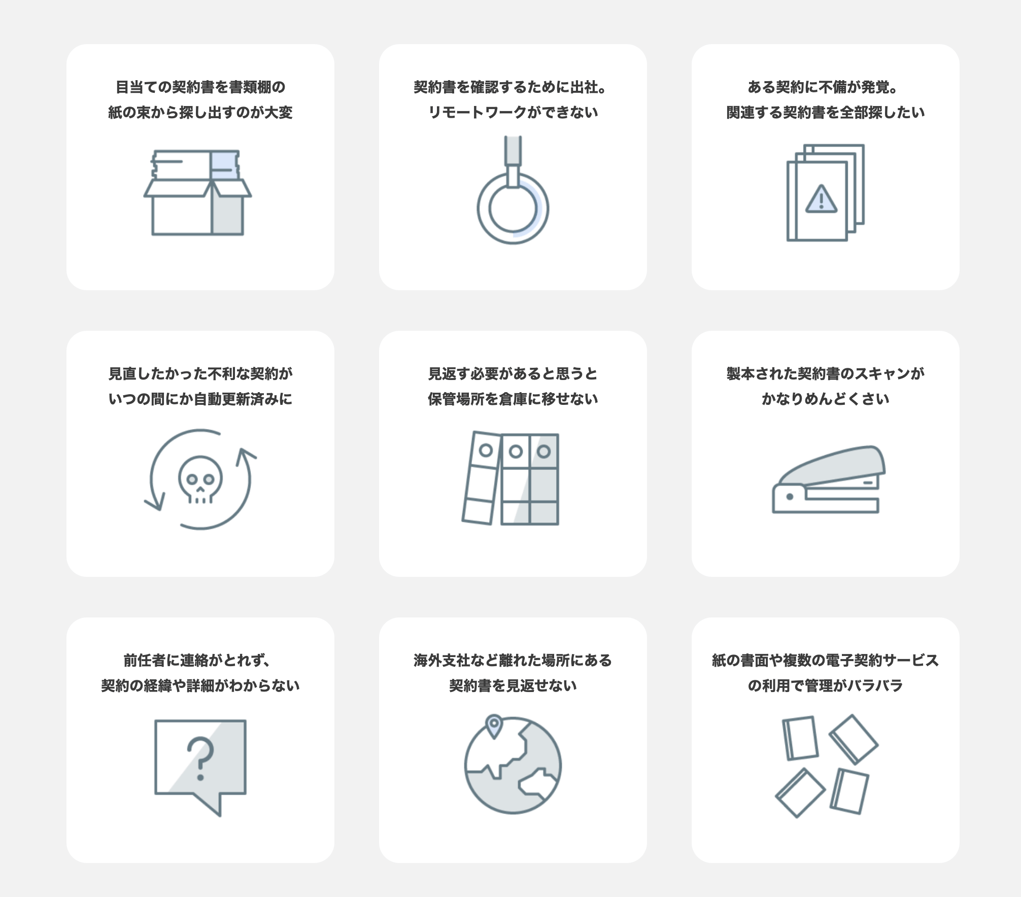 契約書管理でよくある困ったこと
